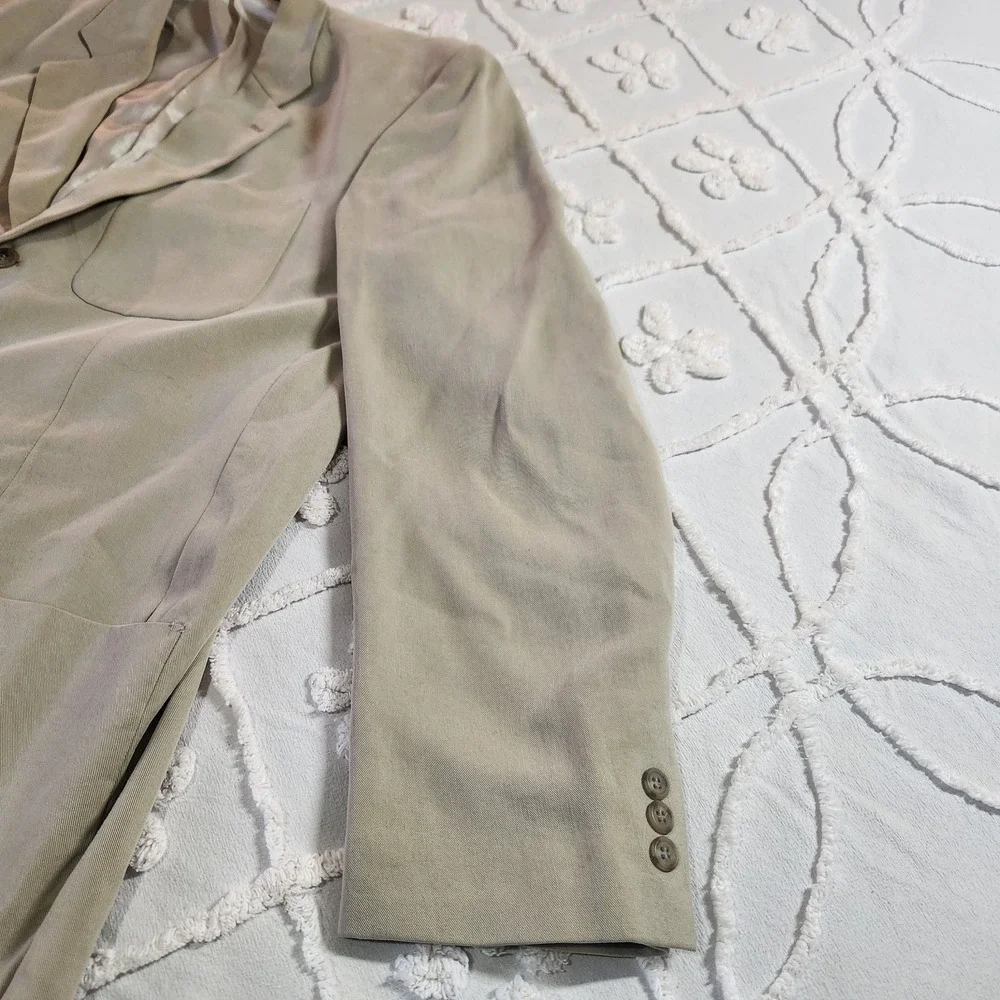 Axis Sports Coat Blazer Suit Jacket Tencel Fiber XL Beige Tan‎ 3 Button Shoulder